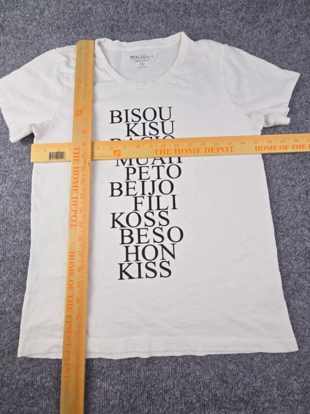 J.Crew Mercantile Multilingual Kiss Graphic Tee White S